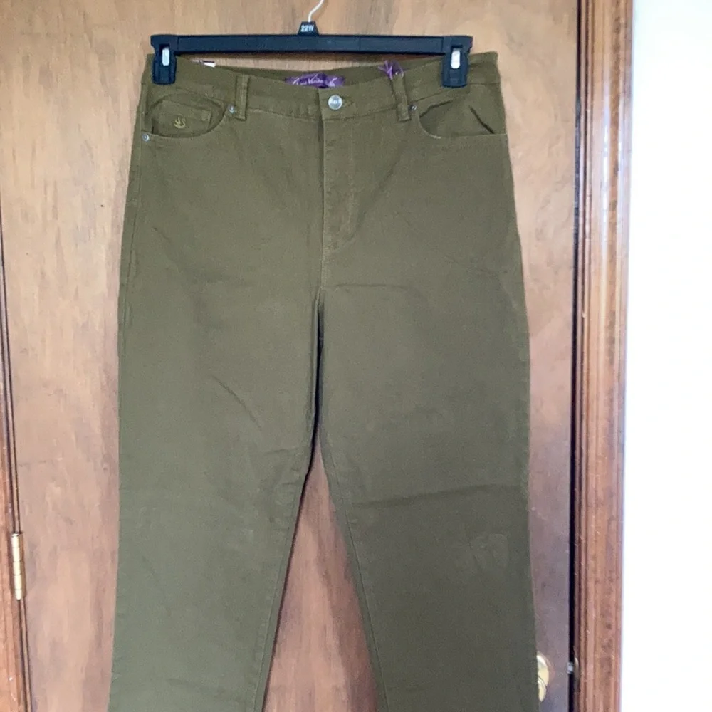 Gloria Vanderbilt Amanda juniper olive original slimming jean size 16 18 - Picture 7 of 17